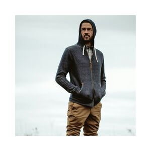 Taylor Stitch Apres Hoodie Men's Long Sleeve Full Zip Blue Navy Hemp size 36 Sma